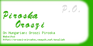 piroska oroszi business card